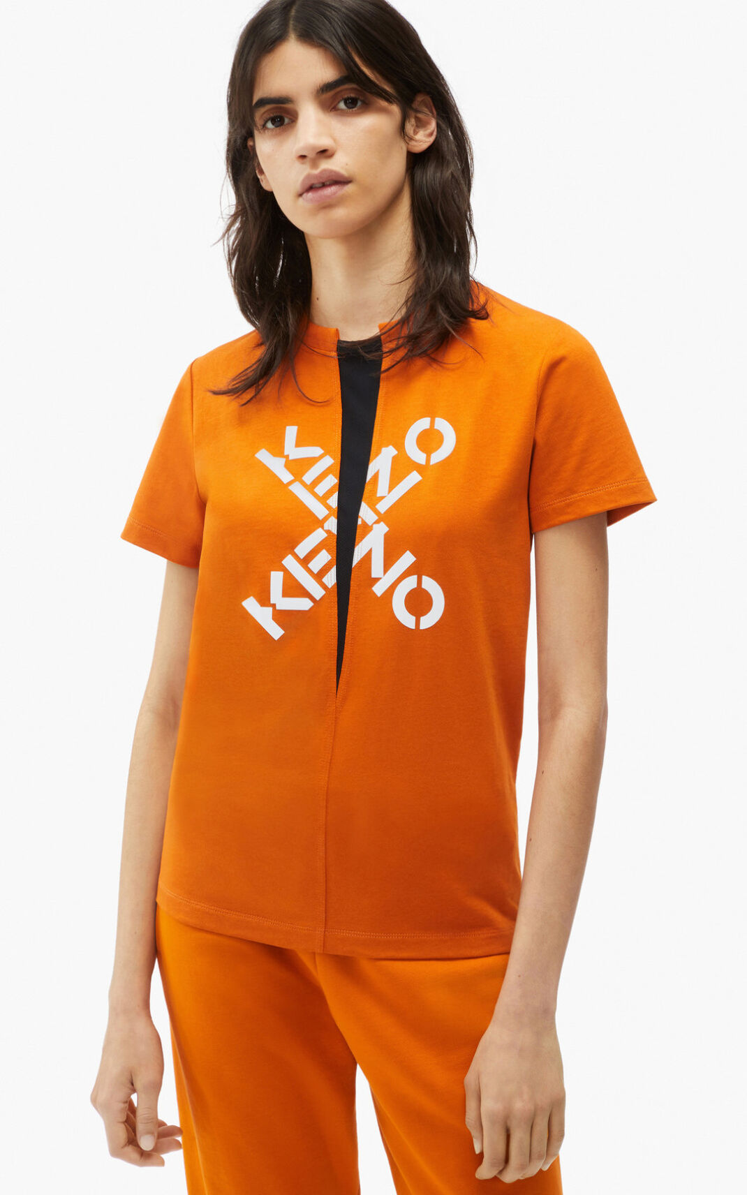 Kenzo Big X Sport μπλουζακια γυναικεια βαθυ πορτοκαλι | GR866273